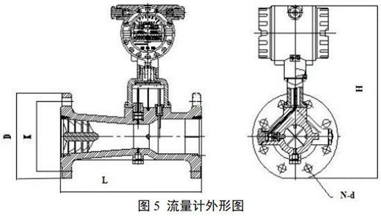 DN200旋進旋渦流量計外形圖